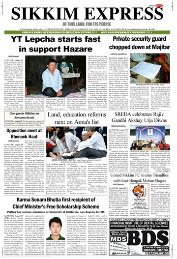 Read Sikkim Express Newspaper