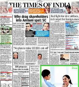 Read Times of India Newspaper